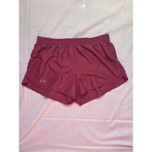 Under Armour Fly-By 2.0 Women's XL Running Shorts Maroon Rose Loose